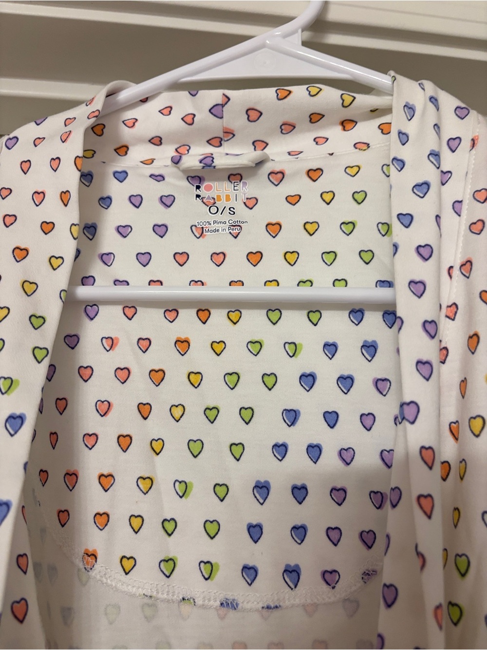 NWT Roller Rabbit Rainbow Disco Hearts Pajamas Set With Matching Robe NWT XL - Picture 4 of 4